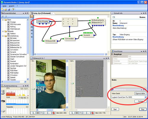 Videoverarbeitung in DynamicNodes